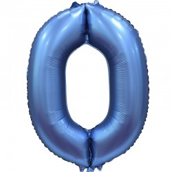 Фольгированный шар Цифра "0" Синий сатин
