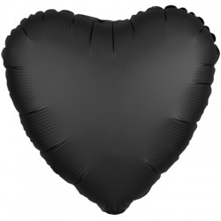 Фольгированный шар Сердце "Сатин Оникс" черный