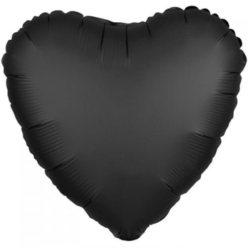 Фольгированный шар Сердце "Сатин Оникс" черный