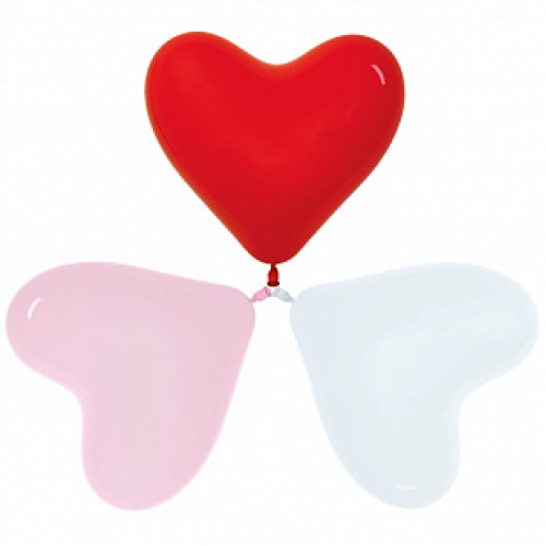 Гелиевый шар Сердце Красный/Белый/Розовый