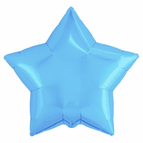 Фольгированный шар звезда "Металлик" холодно-голубой
