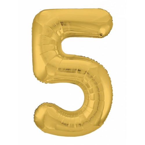 Фольгированный шар Цифра "5" Золото
