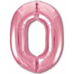 Фольгированный шар Цифра "0" Розовый