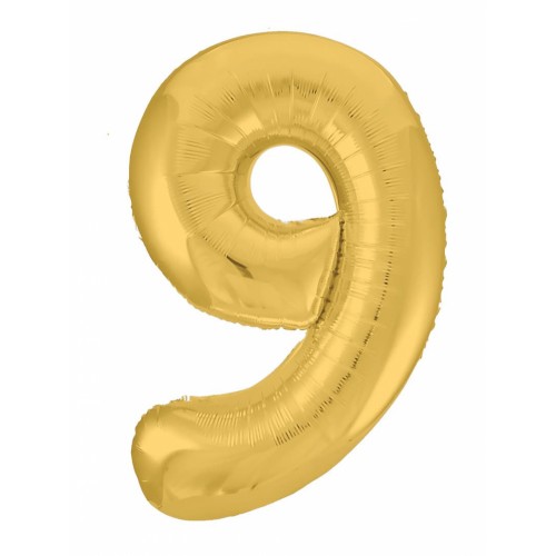 Фольгированный шар Цифра "9" Золото